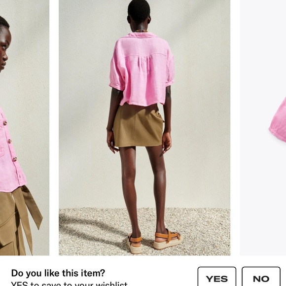 Zara Cropped Linen Shirt - Picture 3 of 5